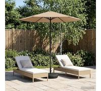 Zeiquah Parasol de jardin - 230 x 230 cm - En polyester - Angle droit - Taupe - Avec protection UV - Protection contre le vent - Cadre en acier solide - Fonction push up pratique