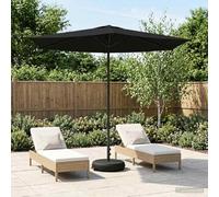 Zeiquah Parasol de jardin - 270 x 270 cm - En polyester - Angle droit - Noir - Avec protection UV - Cadre en acier stable - Toit ventilé - Baleines pliables - Mécanisme push-up, idéal pour terrasse
