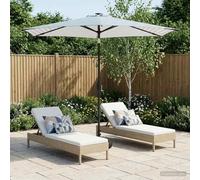 Zeiquah Parasol de jardin avec éclairage LED, 270 x 270 cm, polyester, protection UV, coupe-vent, protection solaire, résistant aux intempéries, avec LED solaires, montage facile, idéal pour terrasse
