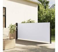 Zeiquah Store latéral extensible, blanc, 140 x 300 cm, résistant aux intempéries, aux UV, balcon, terrasse, jardin, brise-vue avec cadre en acier et aluminium pour une protection privée et une