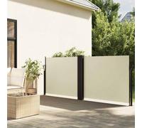 Zeiquah Store latéral extensible crème 100 x 600 cm, résistant aux UV, imperméable, balcon, terrasse, jardin, brise-vue avec cadre en acier, montage facile, polyvalent pour l'extérieur et l'intérieur