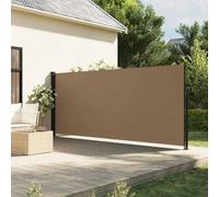 Zeiquah Store latéral extensible, taupe, 180 x 500 cm, résistant aux UV, protection solaire, balcon, terrasse, jardin, avec cadre robuste en acier et aluminium, design coupe-vent, montage facile