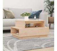 Zeiquah Table basse 80 x 55 x 40,5 cm en pin massif avec espace de rangement, table d'appoint pour salon, table de canapé, table de rangement, avec tiroir, idéale pour salon, chambre d'amis, salon