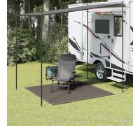 Zeiquah Tapis de tente - 200 x 200 cm - Anthracite - En polyéthylène haute densité - Bâche de sol respirante - Résistant aux intempéries - Avec œillets - Pour camping, terrasse, auvent de caravane et