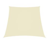 Zeiquah Voile d'ombrage en tissu Oxford trapézoïdal - 2/4 x 3 m - Blanc crème - Protection UV - Imperméable - Pour balcon, terrasse, jardin, patio - Protection contre le soleil et la pluie