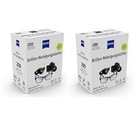 ZEISS Lot de 2 lingettes nettoyantes pour lunettes en douceur et en profondeur sans alcool (2 x 200)