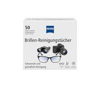ZEISS Lot de 50 lingettes de nettoyage pour lunettes avec alcool pour un nettoyage en douceur et en profondeur de vos verres de lunettes - Chaque chiffon est emballé individuellement - Idéal pour les