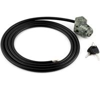 ZEISS Secacam Câble Antivol avec Clé - longueur 200 cm, Acier 8 mm Ultra-Résistant, Revêtement en Caoutchouc Anti-Intempéries, pour Caméra de Chasse, Surveillance et sécurité, 2 Clés Incluses