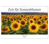 Zeit für Sonnenblumen (Wandkalender 2026 DIN A4 quer), CALVENDO Monatskalender: Sonnenblumen sind Blumen, die das Leuchten der Sonne zeigen.
