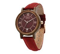 Zeitholz Montre en Bois pour Femme, Montre analogique de la Collection Rosenbach 36mm, en Bois Naturel avec Mouvement à Quartz Japonais et Calendrier mensuel. (Rubi)