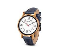 Zeitholz Montre en Bois pour Femme, Montre analogique de la Collection Rosenbach 36mm, en Bois Naturel avec Mouvement à Quartz Japonais et Calendrier mensuel. (Blanc)