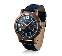 Zeitholz Montre en Bois pour Homme - Model Klingenberg, Fait-Main avec 100% de Bois de Noyer et Un Mouvement à Quartz - Montre analogique et légère en Bois pour Homme