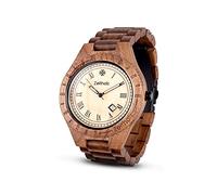 Zeitholz Montre en Bois pour Homme - Model Zittau, Fait-Main avec 100% de Bois de Noce et érable et Un Mouvement à Quartz - Montre analogique et légère en Bois pour Homme (Noyer et érable)