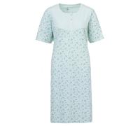 Zeitlos Chemise de nuit à manches courtes pour femme - Branches florales - Boutons - M-6XL - Chemise de nuit, menthe, 4XL