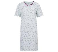Zeitlos Chemise de nuit à manches courtes pour femme - Volants - Fleurs - Boutons - M-2XL - Chemise de nuit, Blanc., L