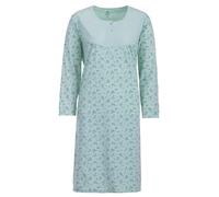 Zeitlos Chemise de nuit à manches longues pour femme avec boutons floraux à deux branches, tailles M-6XL, avec patte de boutonnage, menthe, 4XL