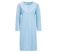 Zeitlos Chemise de nuit à manches longues pour femme Mille Fleur Boutons M-6XL Boutonnière Chemise de nuit, Turquoise., 4XL