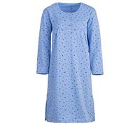 Zeitlos Lucky Chemise de Nuit Dames Thermo Douce Manches Longues Vêtement de Nuit, Farbe:Blau, Größe-Damen:L