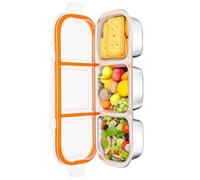 Zeiwohndc Boîte Bentos en acier inoxydable avec couvercle - 600 ml - 3 compartiments - Anti-fuite - Pour le travail et les voyages - En acier inoxydable