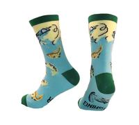 Zeiwohndc Chaussettes humoristiques en coton doux avec inscription « I'd Rather Be Fishing » pour la randonnée, le camping, cadeau attentionné pour papa, grand-père, chaussettes humoristiques sur le