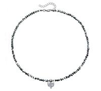 Zeiwohndc Collier artisanal tendance avec cœur élégant et perles de verre en alliage robuste pour un confort élégant
