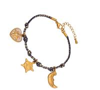 Zeiwohndc Élégant pendentif soleil lune étoile en acier inoxydable robuste avec cordon tressé accessoire de bijoux tissé à la main, taille unique, Comme décrit