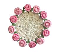 Zeiwohndc Kit de crochet pour débutant avec dessous-de-verre - Bouquet de roses - Pour débutants - Pour femme