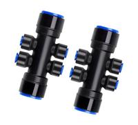 Zeiwohndc Lot de 2/3/8 répartiteurs d'irrigation goutte à goutte 6 voies Raccord 6,35 mm Installation facile Adaptateur d'écoulement d'eau pour jardinage domestique Connecteur d'irrigation goutte à