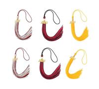 Zeiwohndc Lot de 6 pompons de début 2026 avec breloque année de remise de diplôme pour robes académiques, casquettes et cérémonies, breloque photo pour casquette