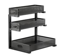 Zeiwohndc Meuble de rangement de cuisine efficace à 3 rangs avec structure renforcée et base sécurisée pour plus de stabilité et gain de place