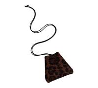 Zeiwohndc Pochettes tour de cou élégantes avec fermeture éclair compartiment pour pièces de monnaie, clés, téléphone, léger, pratique, essentiel de voyage, poches de cou tendance, Café Leopard Patte