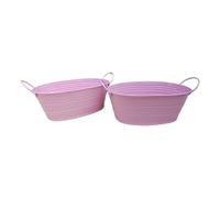 Zeiwohndc Pot de fleurs ovale élégant avec double poignée pour plantes grasses, décoration de maison, bureau, résistant à la rouille