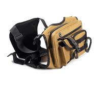 Zeiwohndc Sac à bandoulière imperméable pour homme, prêt à l'emploi, multi-poches, organisation ergonomique, répartition du poids, sac à bandoulière pour l'extérieur, kaki