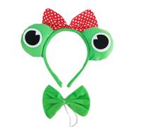 Zeiwohndc Serre-tête grenouille et collier animal dessin animé, coiffe de prince, pour jupe de scène, nœud papillon, bandeau de scène de dessin animé