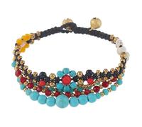Zeizafa Bracelet multicouche artisanal avec des styles bohémiens et un accent en pierre naturelle pour femme Utilisation quotidienne Tenues élégantes Bijoux ethniques, taille unique, comme décrit