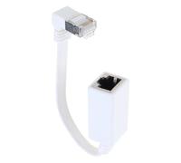 Zeizafa Câble d'extension Ethernet réseau Cat7 Ethernet Câble Adaptateur RJ45 Cordon blindé mâle vers Femelle 15 cm W coudé vers Le Haut