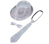 Zeizafa Chapeau décoratif à paillettes pour enfants élégant à large bordure fête et performance chaude et confortable