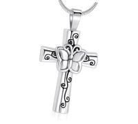 Zeizafa Collier Classique pour Cendres d'animaux De Compagnie Breloque Papillon Sculpté Mémorial pour Compagnie Perdus Stockage Familial Honorant La Mémoire Collier Cendres D' en