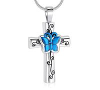 Zeizafa Collier Classique pour Cendres d'animaux De Compagnie Breloque Papillon Sculpté Mémorial pour Compagnie Perdus Stockage Familial Honorant La Mémoire Collier Cendres D' en