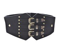 Zeizafa Corset punk pour femme - Ceinture large en cuir pour une déclaration de mode unique