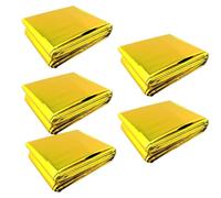 Zeizafa Couverture d'urgence Imperméable pour L'extérieur 5 Pièces Marathons Réfléchissants pour Les Urgences Légères en Plein Air Et par Temps Froid