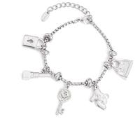 Zeizafa Fashion Charm Bracelet Chain Key Lock Ladies for Youthful Women and Enthusiasts Jewelry