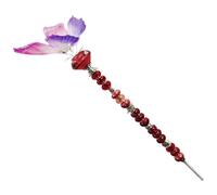 Zeizafa Garden Decorative Stake Craft Materials with Colorful Bead Creative Handmade Butterfly Fairies Wand Backyard Ornament Ground Stake