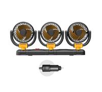 Zeizafa Innovative Triple Head Car Home Fan Providing Broad Coverage & Double Power Supply Option for Efficient Air Circulation Adjustable Speed Fan