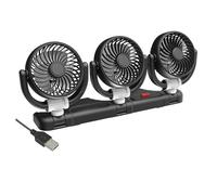 Zeizafa Innovative Triple Head Car Home Fan Providing Broad Coverage & Double Power Supply Option for Efficient Air Circulation Adjustable Speed Fan