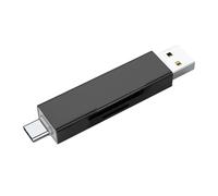 Zeizafa Lecteur de Carte Mémoire Multifonctionnel en Aluminium USB Type C Double Slot pour Documents Voyage Travail Partager USB Type C Lecteur à Double Interface