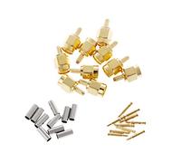 Zeizafa Lot de 10 connecteurs SMA mâle à sertir RG174 RG316 LMR100 pour câble RF Connecteur anti-poussière Protection de prise de sécurité Adaptateur Prise de câble coaxial Cordon de soudure Panneau O