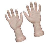 Zeizafa Lot de 2 mains humaines artificielles robustes Mannequin de vitrine Main masculine réaliste Accessoires d'affichage pour l'entraînement des ongles et les décorations de fête Mains