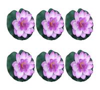 Zeizafa Lot de 6 fleurs flottantes artificielles avec coussinet pour décoration d'étang de jardin, fleurs flottantes réalistes de 10 cm