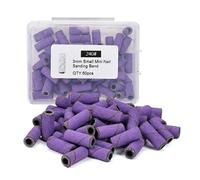 Zeizafa Mini bandes de ponçage en acier inoxydable 80/120/150/180/240 Grain Mini forets à ongles Mandrin Accessoires de manucure électrique Outil Bandes de ponçage pour ongles Anneaux de sable